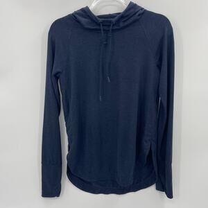 ATHLETA Uptempo Hoodie Sweatshirt Womens Size XS Long Sleeve Cowl Neck Blue